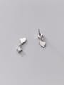 thumb 925 Sterling Silver Cubic Zirconia Asymmetry Heart Minimalist Stud Earring 4