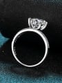 thumb Sterling Silver Moissanite White Flwoer Engagement Rings 1