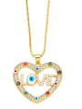 thumb Brass Cubic Zirconia Heart Trend Necklace 1