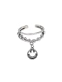 thumb 925 Sterling Silver Vintage  Smiley round beads double layer Stackable Ring 0