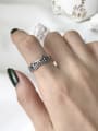 thumb 925 Sterling Silver Cross Vintage Free Size Band Ring 1