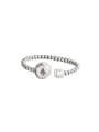 thumb 925 Sterling Silver  Vintage  Asymmetric line Bead Round Band Ring 0