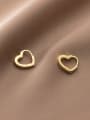 thumb 925 Sterling Silver Hollow Heart Minimalist Huggie Earring 2