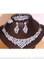 thumb Brass Cubic Zirconia Luxury Flower  Ring Earring Bangle And Necklace Set 3