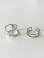 thumb 925 Sterling Silver  Minimalist Inclined Double  Free Size  Ring 2