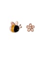 thumb 925 Sterling Silver Enamel Bee Cute Stud Earring 3