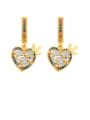 thumb Brass Cubic Zirconia Heart Vintage Drop Earring 3
