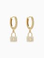 thumb Brass Cubic Zirconia Minimalist Locket  Earring and Necklace Set 1