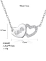 thumb 925 Sterling Silver Rhinestone small fresh love letter necklace 2