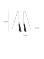 thumb 925 Sterling Silver  Minimalist Black Smooth Triangle Threader Earring 2
