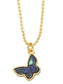 thumb Brass Shell Butterfly Hip Hop Necklace 0