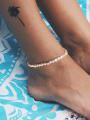 thumb 925 Sterling Silver Freshwater Pearl Geometric Minimalist  Anklet 1