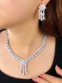 thumb Tassel Brass Cubic Zirconia Statement Earring and Necklace Set 1