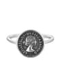 thumb 925 Sterling Silver Round Portrait  Vintage Band Ring 0
