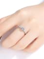 thumb 925 Sterling Silver Cubic Zirconia Geometric Dainty Band Ring 1