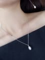 thumb 925 sterling silver simple smooth Water Drop Pendant Necklace 1