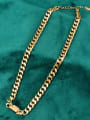 thumb Titanium Hollow  Geometric  Chain Vintage Necklace 3