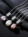 thumb 925 sterling silver simple fashion Freshwater Pearl Pendant Necklace 1