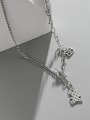 thumb 925 Sterling Silver Bear  Tassel Vintage Lariat Asymmetrical  Chain Necklace 2