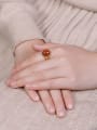 thumb 925 Sterling Silver Carnelian Oval Vintage Band Ring 1
