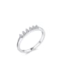 thumb 925 Sterling Silver Cubic Zirconia Crown Minimalist Band Ring 0