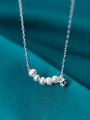 thumb 925 Sterling Silver Fashion simple temperament pearl Necklace 0