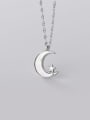 thumb 925 Sterling Silver Shell Moon Minimalist Pendant Necklace 3