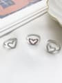 thumb 925 Sterling Silver Rhinestone Multi Color Heart Cute Midi Ring 0