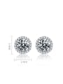 thumb 925 Sterling Silver Cubic Zirconia Round Classic Stud Earring 3