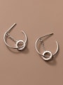 thumb 925 Sterling Silver Cubic Zirconia Geometric Minimalist Hoop Earring 3