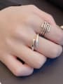 thumb 925 Sterling Silver Round Bead  Vintage Cross Line Stackable Ring 1