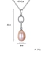 thumb 925 Sterling Silver  Double Ring Set With AAA Zircon  Freshwater Pearl  Pendant Necklace 4