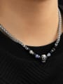 thumb Stainless steel Natural Stone Skull Hip Hop Necklace 1