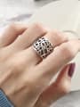 thumb 925 Sterling Silver Vintage  Eight Character Puzzle Band Ring 0