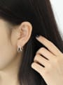 thumb 925 sterling silver Simple Double Ring  Twist Earrings 3