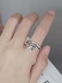 thumb Vintage Sterling Silver With Platinum Plated Simplistic Irregular Free Size Rings 1