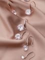 thumb 925 Sterling Silver Cubic Zirconia White Round Dainty Hook Earring 0