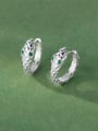 thumb 925 Sterling Silver Cubic Zirconia Snake Hip Hop Huggie Earring 0