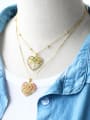 thumb Brass Cubic Zirconia Heart Statement Necklace 1