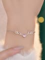 thumb 925 Sterling Silver Cubic Zirconia Deer Head Minimalist Bracelet 1