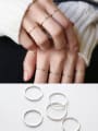 thumb S925 pure silver smooth simple line thin ring 2