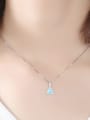 thumb 925 sterling silver simple triangle Opal Pendant Necklace 1