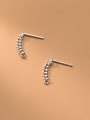thumb 925 Sterling Silver Geometric Chain Minimalist Drop Earring 2