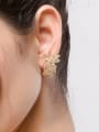 thumb Copper Cubic Zirconia Flower Luxury Stud Earring 2