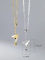 thumb 925 Sterling Silver Cubic Zirconia Irregular Minimalist Paper Airplane Y Shape Pendant Necklace 2