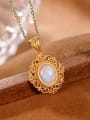 thumb 925 Sterling Silver Opal Vintage Oval  Pendant 2
