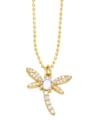 thumb Brass Cubic Zirconia Dragonfly Trend Necklace 2