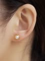 thumb Titanium Steel Imitation Pearl Geometric Minimalist Stud Earring 1
