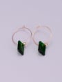 thumb Titanium Emerald Green Geometric Minimalist Hoop Earring 3