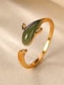 thumb 925 Sterling Silver Jade Dolphin Vintage Band Ring 0